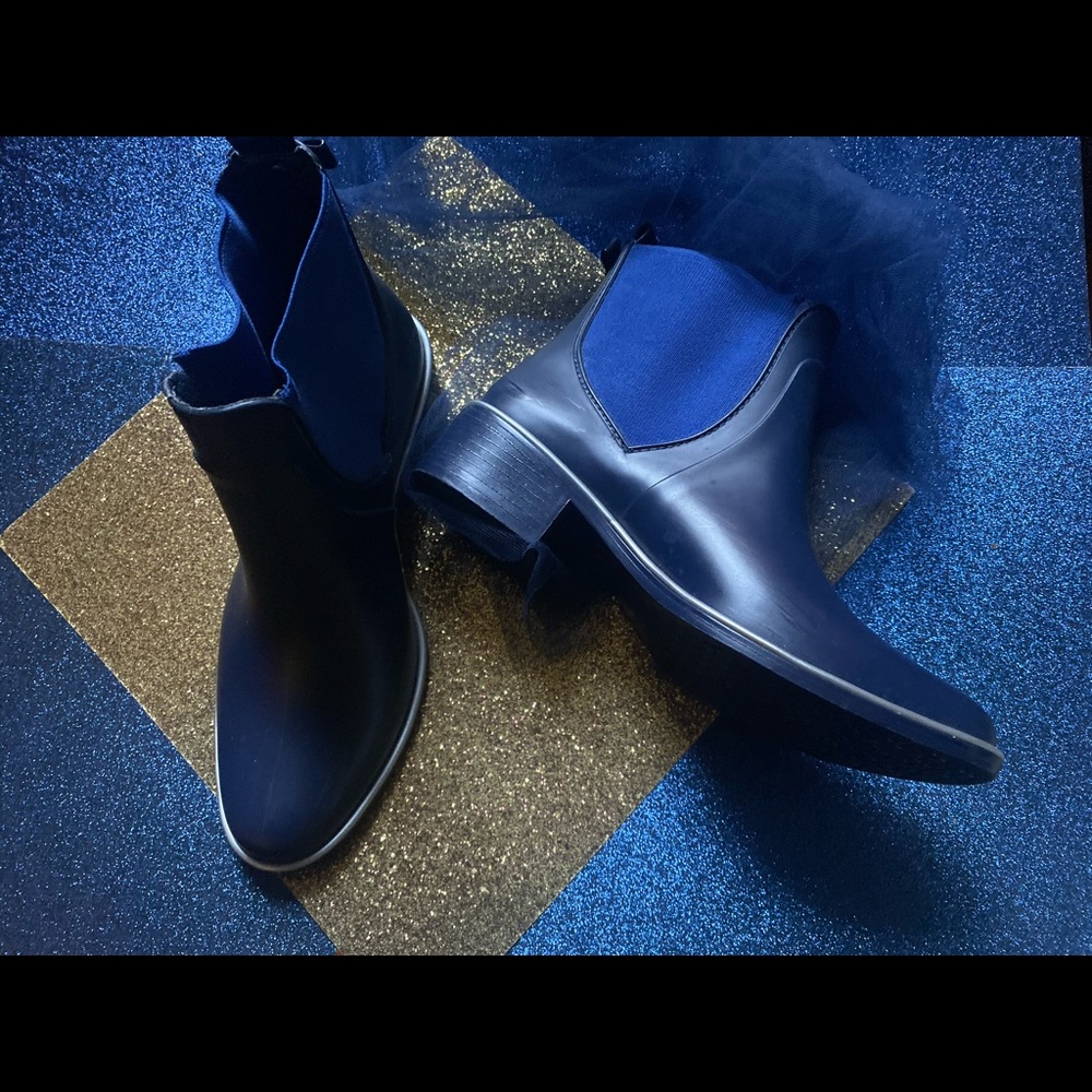 KATE SPADE NY BLUE CHELSEA ANKLE RAIN Boots 6-7